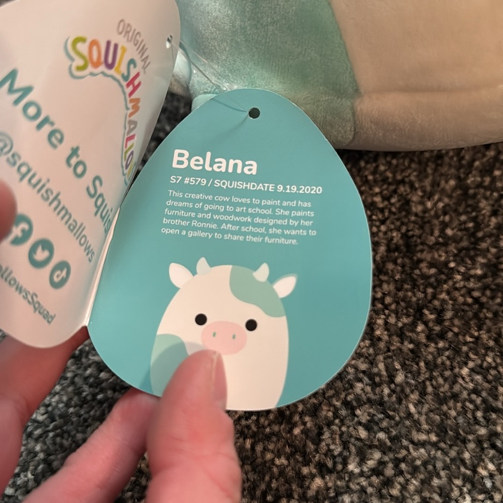 Belana NWT Cow Squishmallow 7” - Picture 5 of 5
